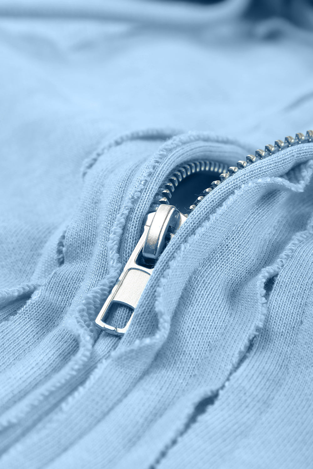 Kapuzenpullover mit Reißverschluss und Kordelzug und sichtbaren Nähten