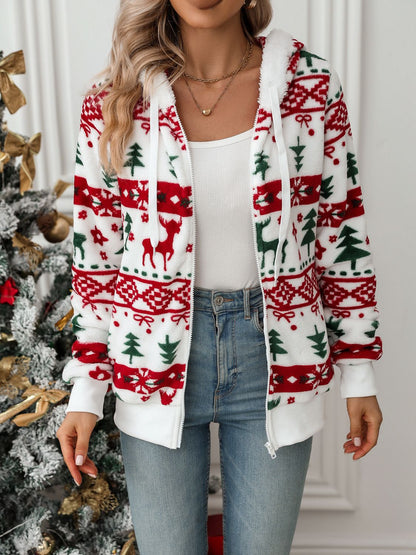 Kapuzenjacke mit Kordelzug und Weihnachtselement