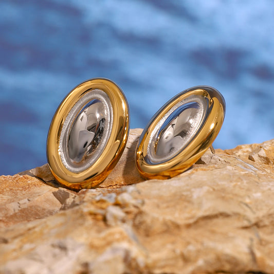 Ohrstecker aus 18 Karat vergoldetem Edelstahl