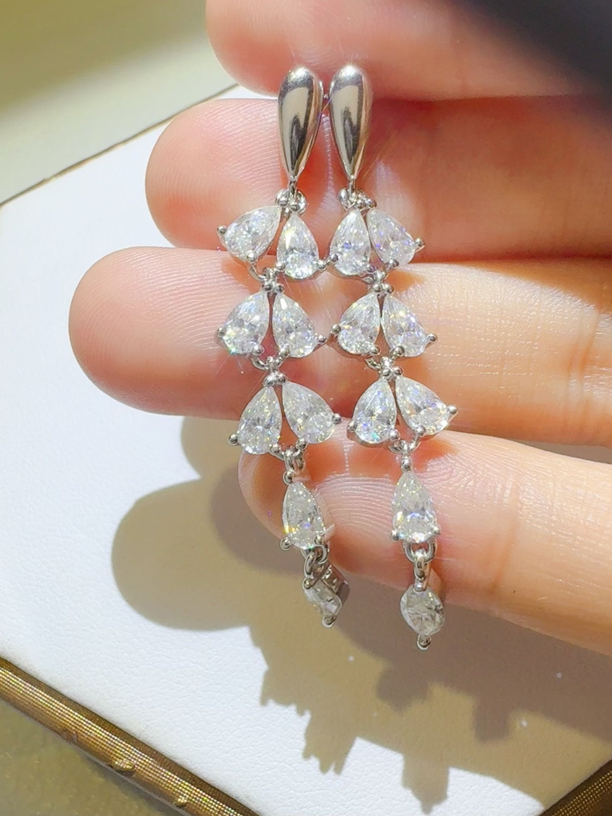 6 Karat Moissanit 925 Sterling Silber Bar Ohrringe