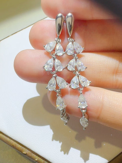 6 Karat Moissanit 925 Sterling Silber Bar Ohrringe