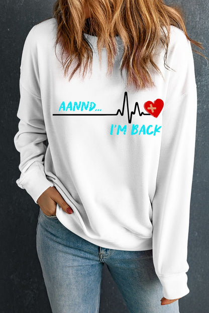 Sweatshirt mit Rundhalsausschnitt und langen Ärmeln und Grafik
