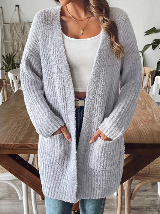 Strickjacke mit langen Ärmeln und offener Vorderseite