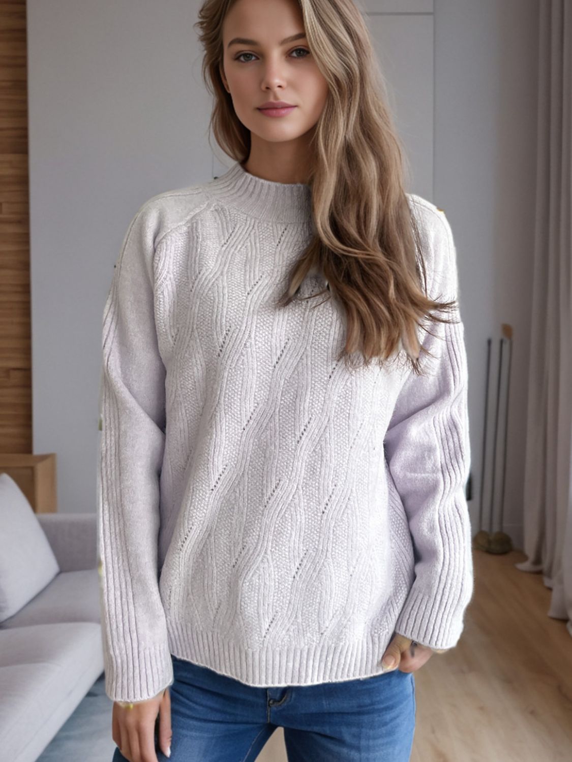 Pullover mit Rollkragen und langen Ärmeln
