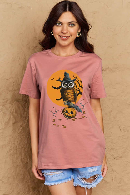 Simply Love – Baumwoll-T-Shirt in voller Größe mit Halloween-Motiv und Grafik