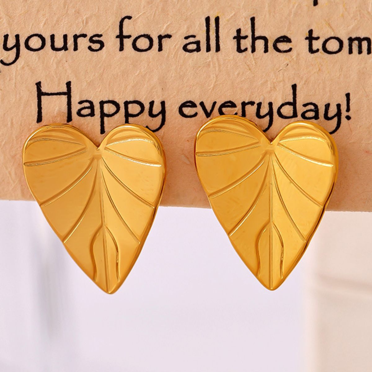 Ohrstecker mit Herzblatt aus Edelstahl