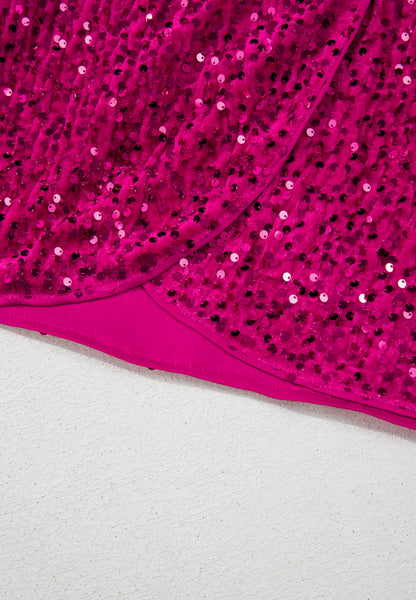 Langärmliges Minikleid mit Pailletten