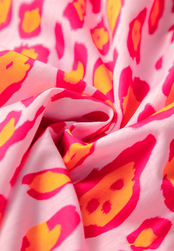 Langärmliges Button-Down-Hemd mit Leopardenmuster