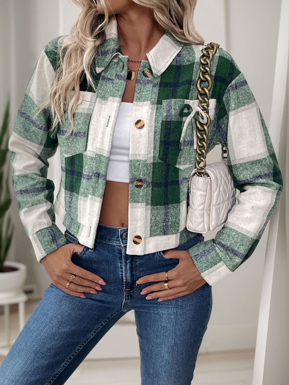 Perfee – Jacke mit Farbblockdesign und Knopfleiste