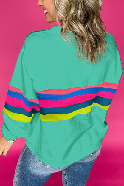 Langärmliges Oberteil mit Rundhalsausschnitt in Kontrastfarbe