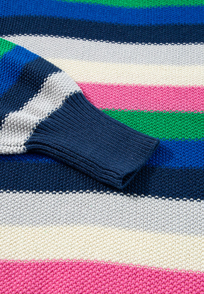 Pullover mit Rundhalsausschnitt und langen Ärmeln und Kontraststreifen