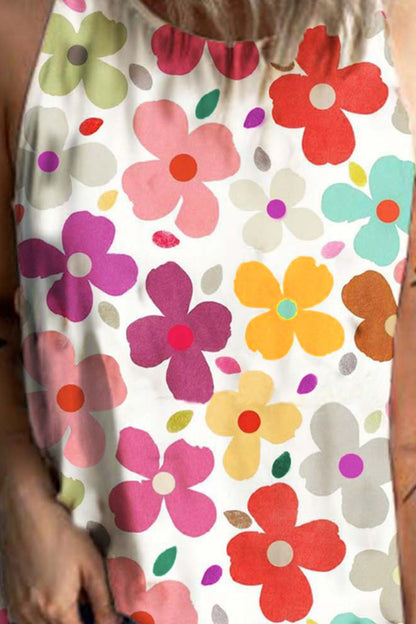 Tanktop mit Rundhalsausschnitt und Blumen-Print