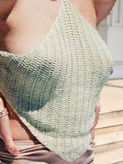 Top sin mangas con lazo en la espalda