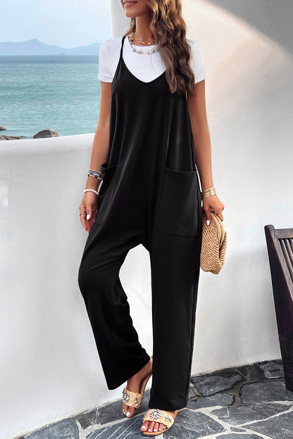 Overall mit Spaghettiträgern und Taschen