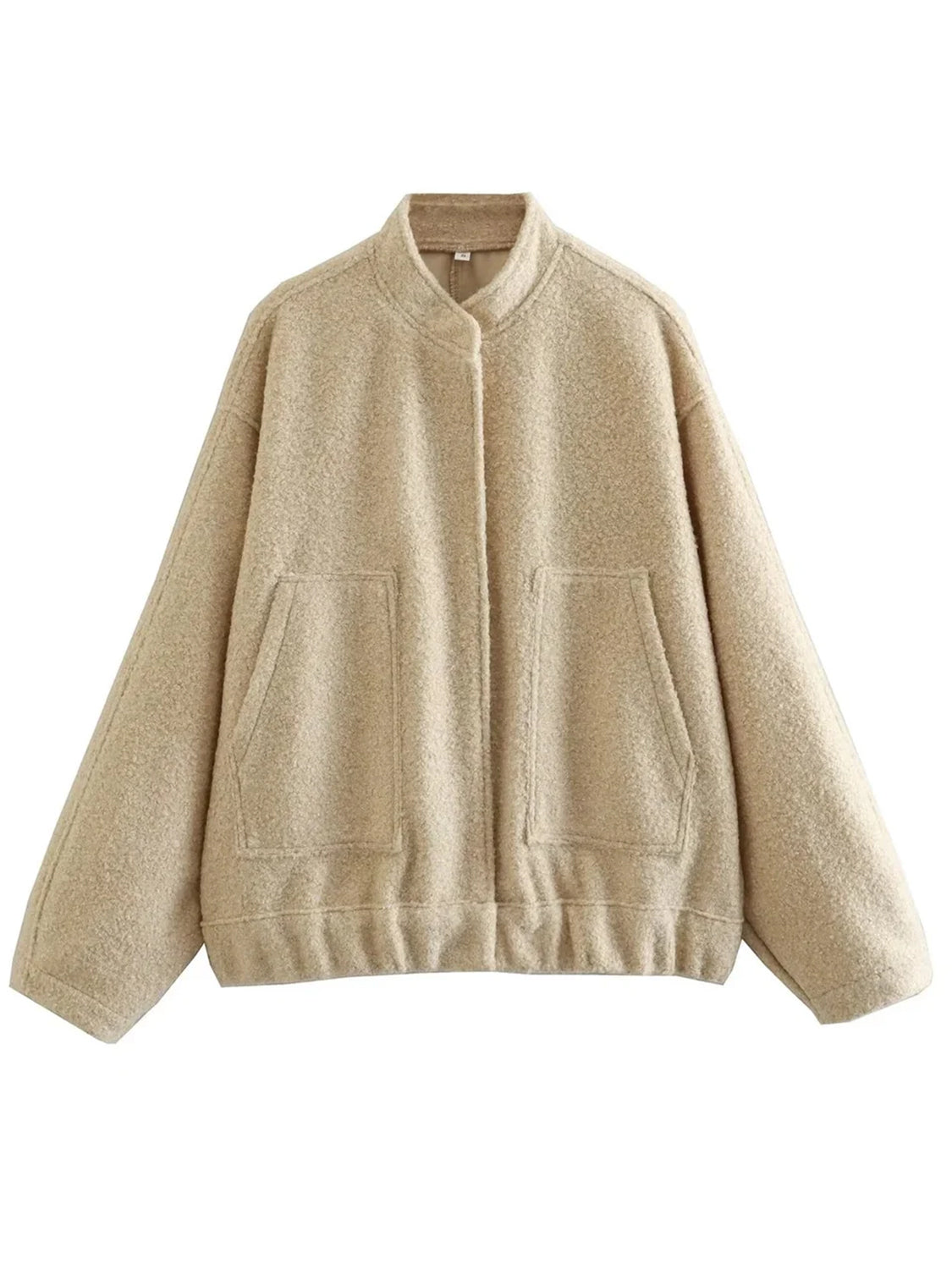 Jacke mit überschnittenen Schultern und Druckknöpfen in voller Größe