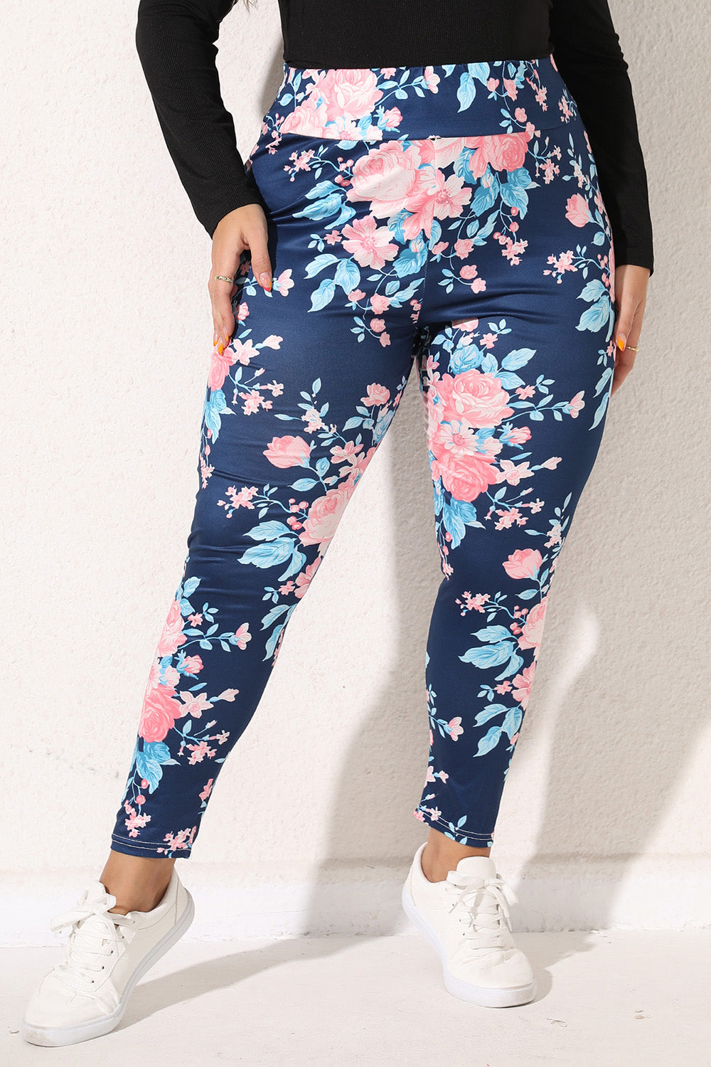 Leggings mit Blumenmuster in großen Größen
