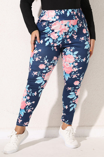 Leggings mit Blumenmuster in großen Größen