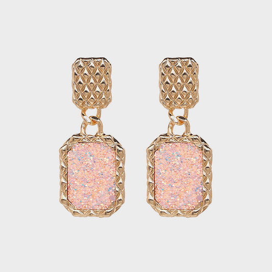 Geometric Alloy Dangle Earrings