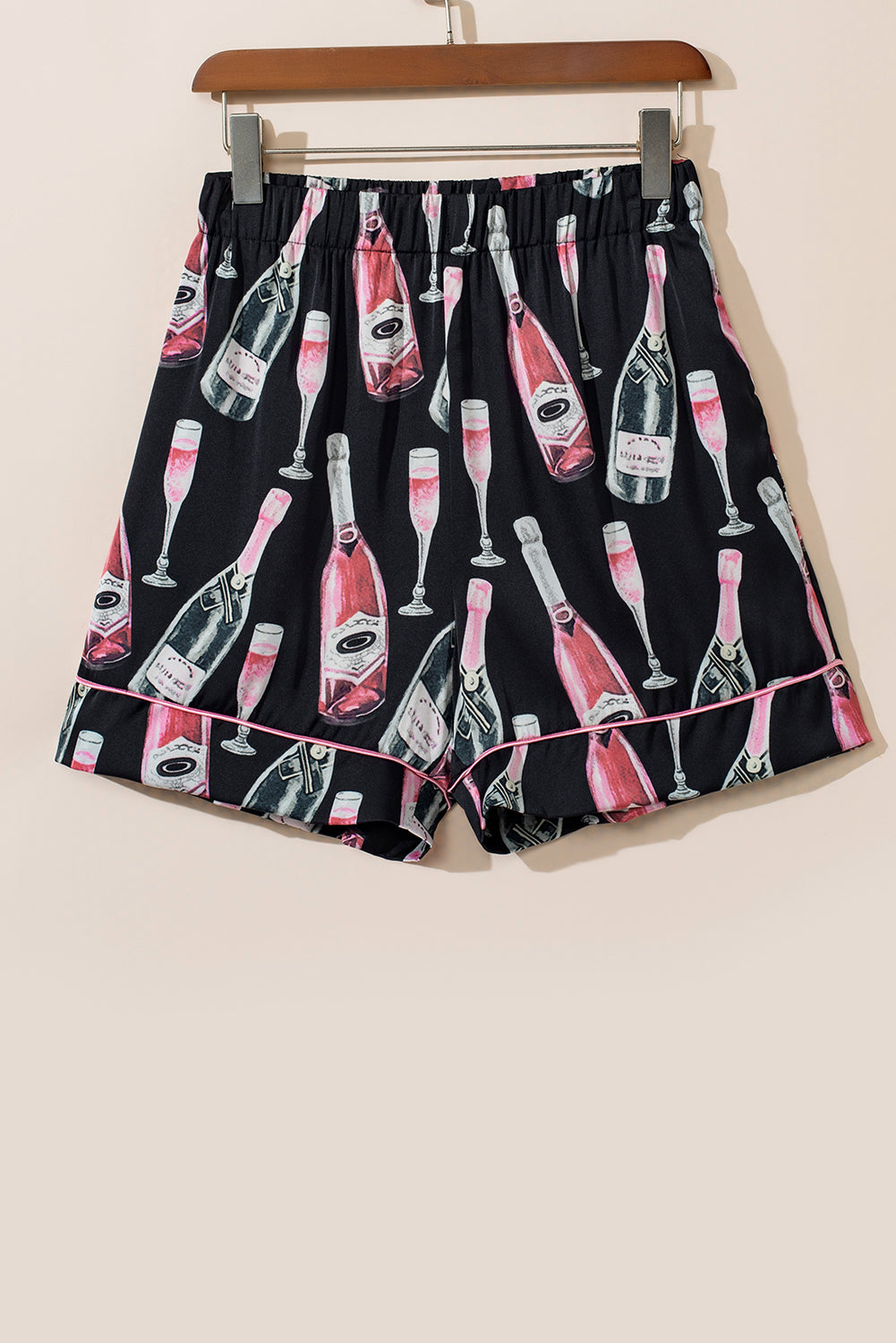 Set aus kurzärmligem Oberteil und Shorts mit Champagner-Print
