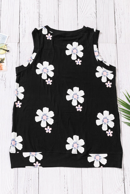 Tanktop mit Rundhalsausschnitt und Seitenschlitz