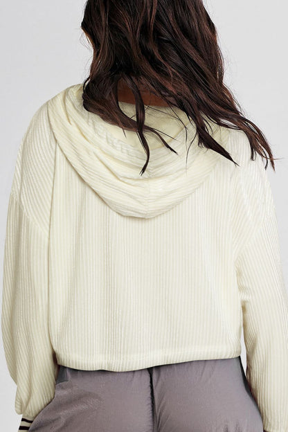 Kapuzenpullover mit überschnittener Schulter und Kordelzug