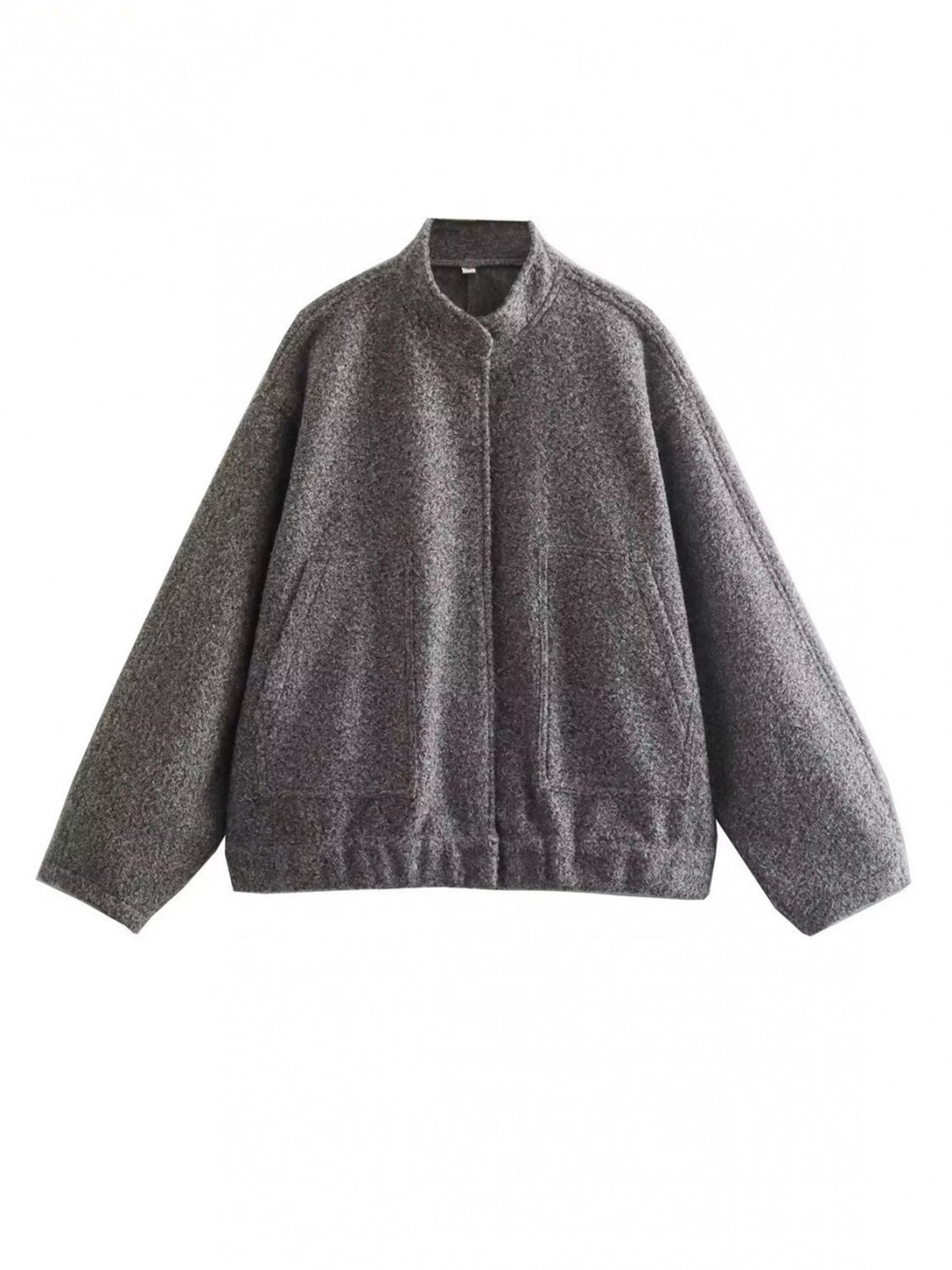 Jacke mit überschnittenen Schultern und Druckknöpfen in voller Größe