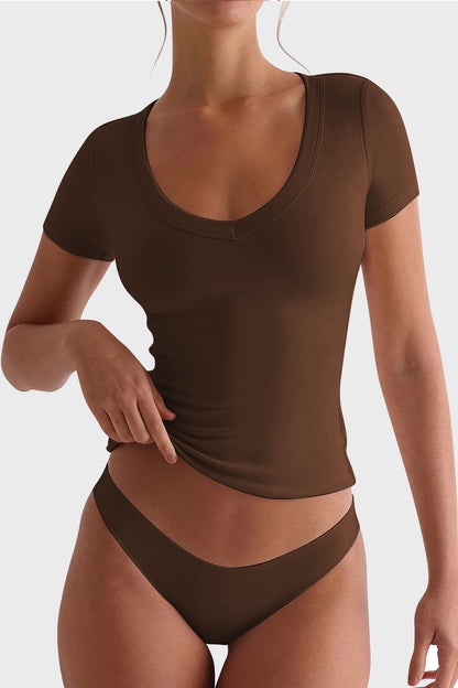 Lovelet – Kurzärmliges T-Shirt mit U-Ausschnitt