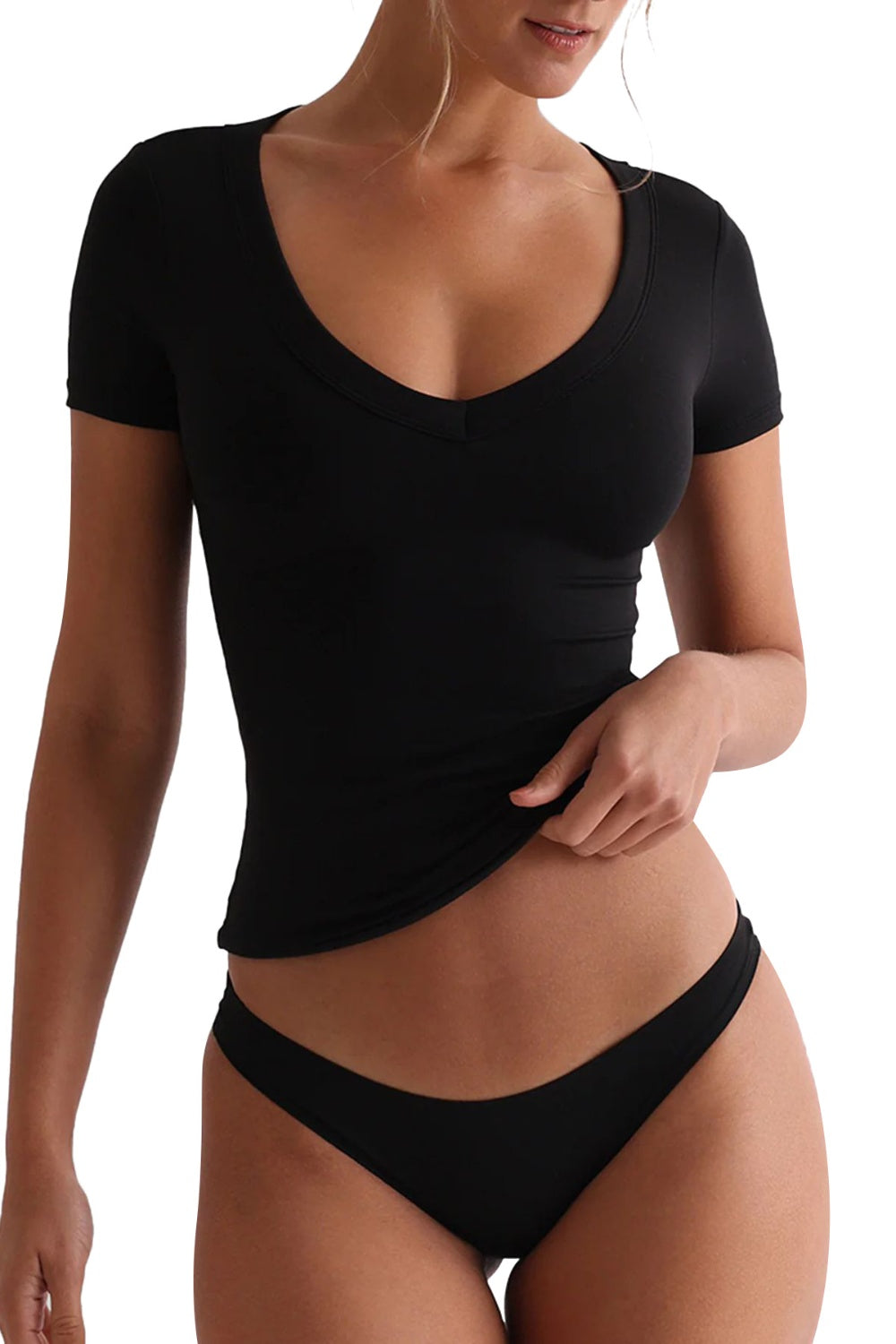 Lovelet – Kurzärmliges T-Shirt mit U-Ausschnitt