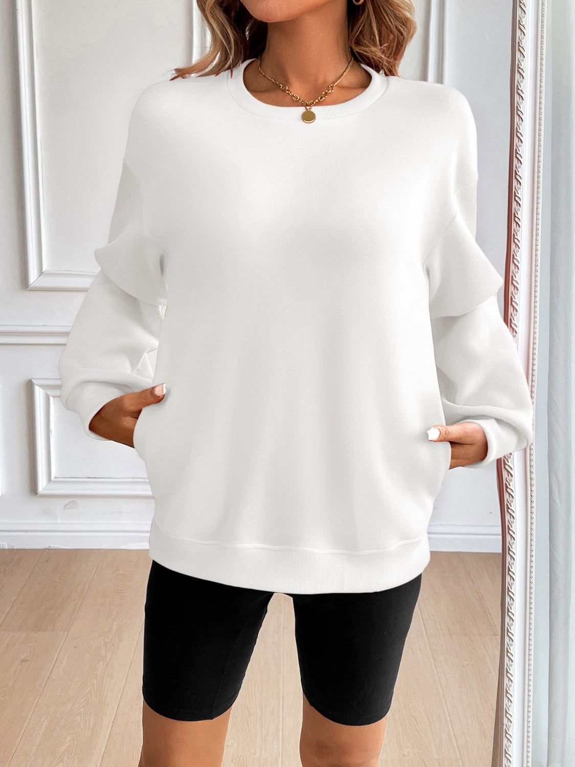Ivy Lane Langarm-Sweatshirt mit Rundhalsausschnitt