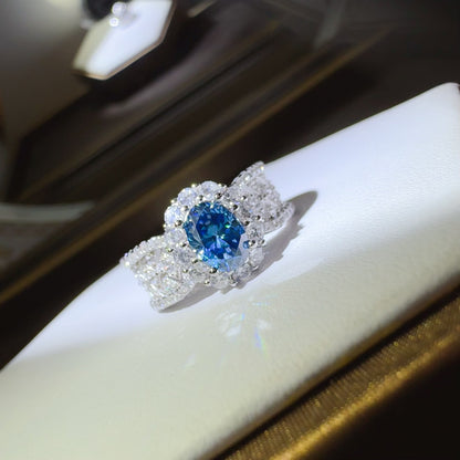 1 Karat Moissanit Zirkon 925 Sterling Silber Ring