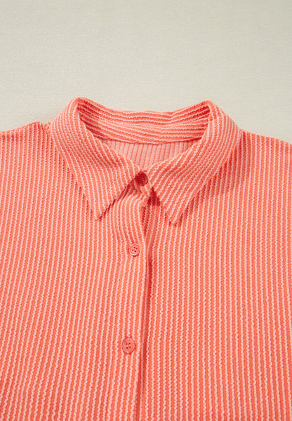 High-Low-Hemd mit Kordelzug und halblangen Ärmeln