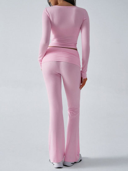 Devine – Gerüschtes Langarm-Oberteil und Hose im Set