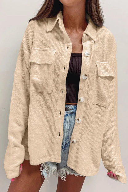 Langärmlige Hemdjacke mit Knopfleiste