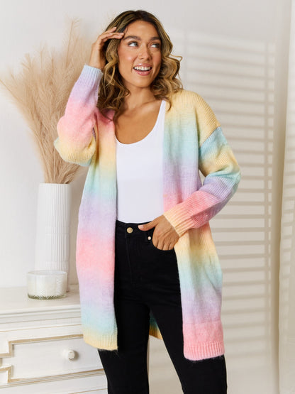 Angel Wings Strickjacke in voller Größe mit Farbverlauf und offener Vorderseite