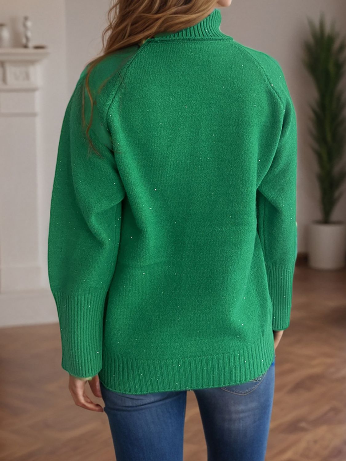 Rollkragenpullover mit Raglanärmeln