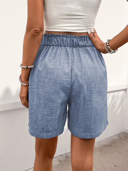 Perfee Rüschenshorts mit Taschen