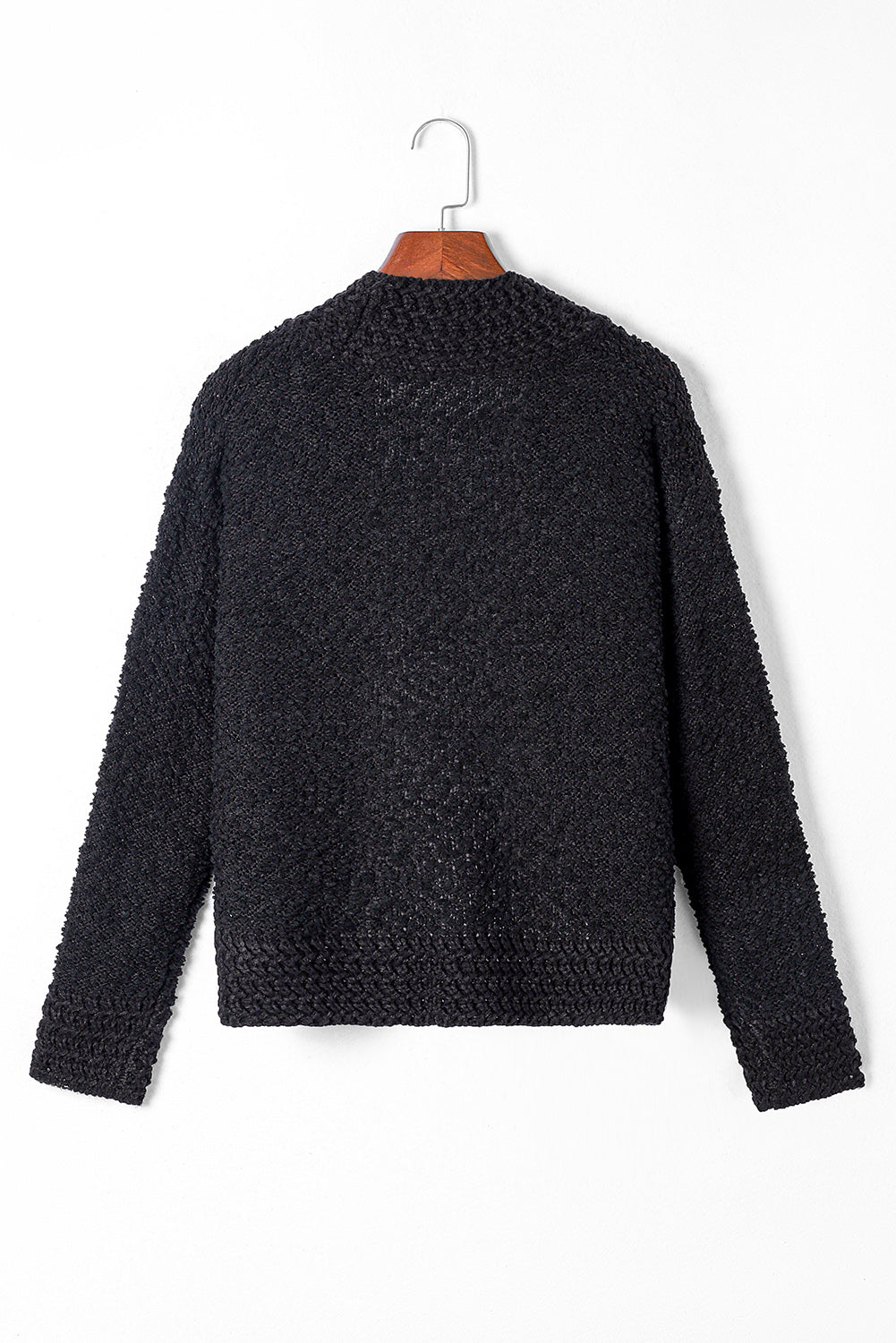 Einfarbige Strickjacke mit offener Vorderseite