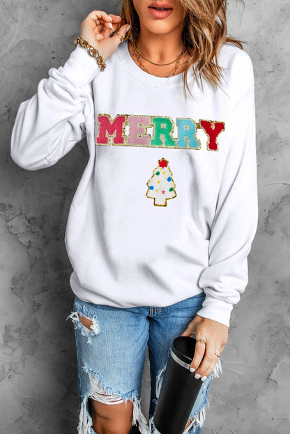 MERRY Langarm-Sweatshirt mit Rundhalsausschnitt
