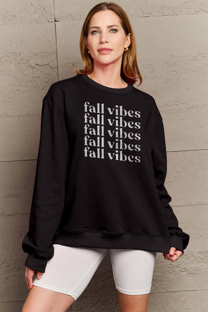 Simply Love – FALL VIBES – Grafik-Sweatshirt in voller Größe
