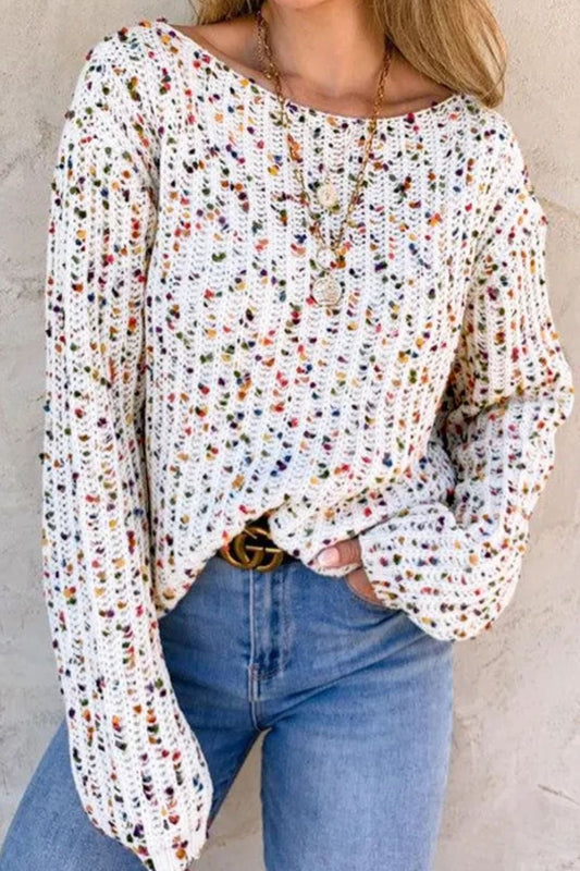 Pullover mit U-Boot-Ausschnitt und Twisted Confetti