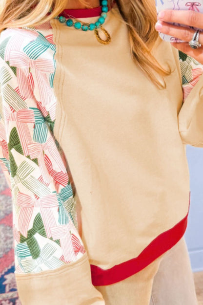 Bedrucktes Langarm-Sweatshirt mit Rundhalsausschnitt