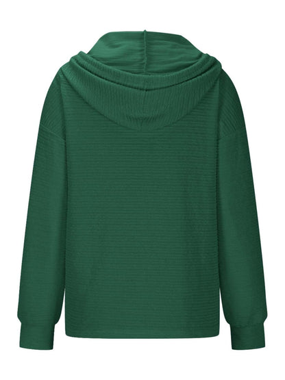 Kapuzenpullover mit Kordelzug und Viertelknopfleiste