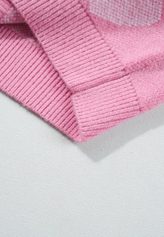 Langärmliger Pullover mit Perlenbesatz und Herzmotiv, Rundhalsausschnitt