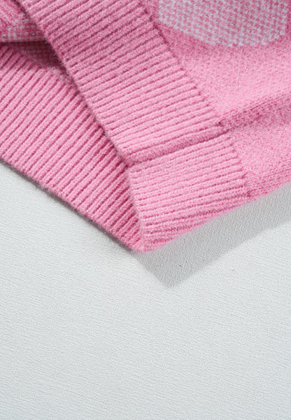 Langärmliger Pullover mit Perlenbesatz und Herzmotiv, Rundhalsausschnitt