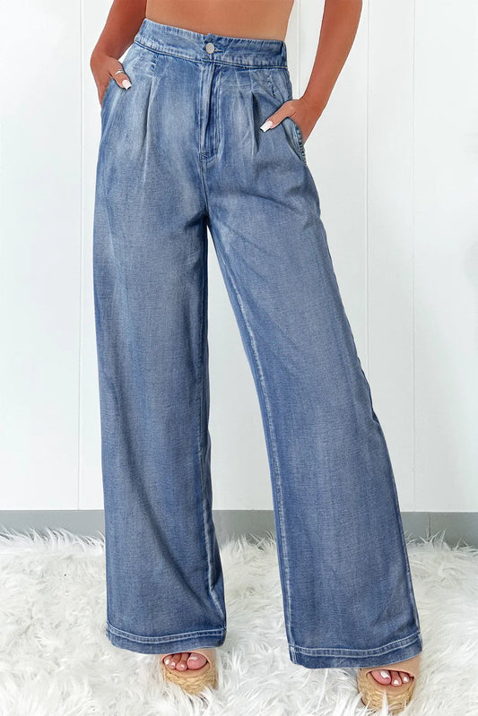 Jeans mit hoher Taille und weitem Bein