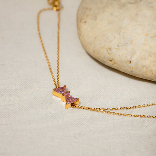 Armband mit Zirkonia-Schleife aus Edelstahl