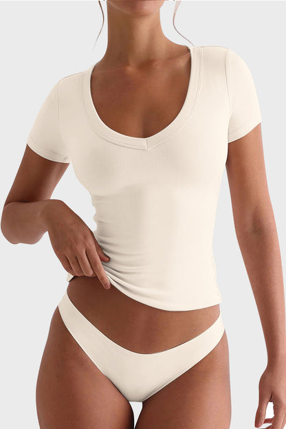 Lovelet – Kurzärmliges T-Shirt mit U-Ausschnitt