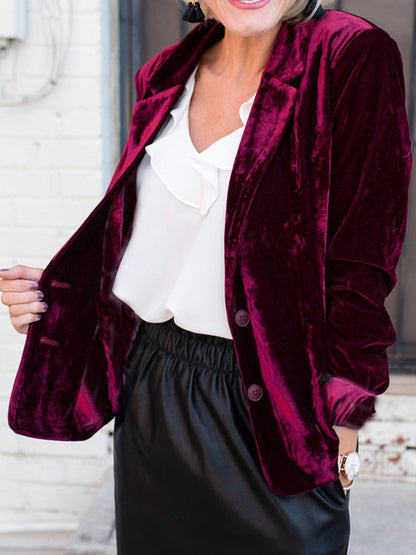 Blazer mit Knopfleiste und Reverskragen