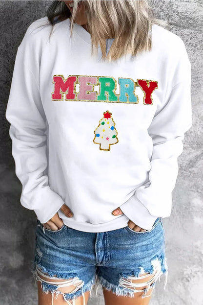 MERRY Langarm-Sweatshirt mit Rundhalsausschnitt