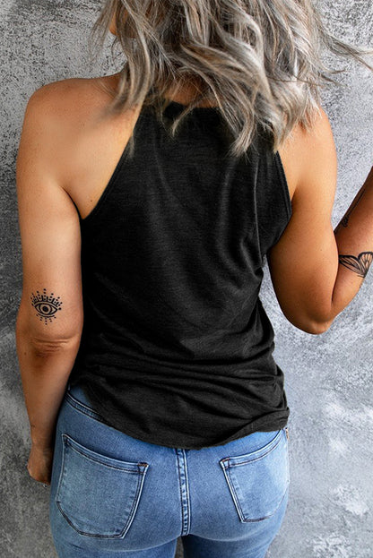 Tanktop mit Rundhalsausschnitt und Sonnenblumen-Grafik